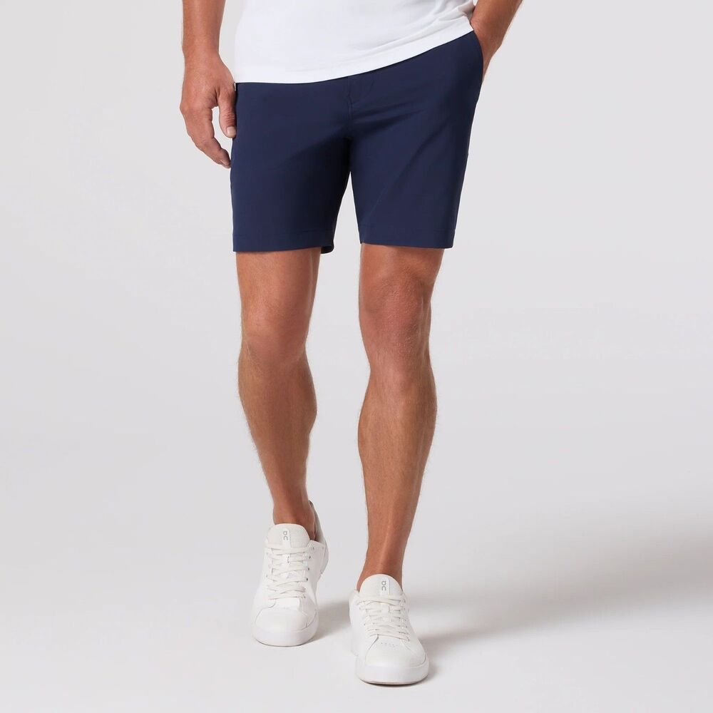 Mizzen Main Helmsman Shorts 38 Men Blue Slim Chino Performance Stretch Tech Golf